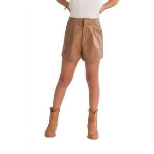 NEW SADIE & SAGE tween rodeo vegan leather shorts in coffee